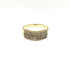 Lady's Diamond Fashion Ring 27 Diamonds .54 Carat T.W. 14K Yellow Gold 2.4g